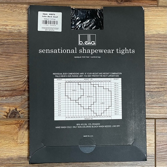 b.ella Sensational Shapewear Tights Small Black Opaque High Rise Control Top - Picture 2 of 2